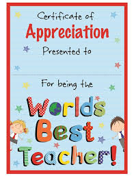Thank You Best Teacher Certificate Of Appreciation Gift In