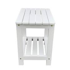 White Wood Outdoor Side Table
