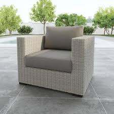 Gray Wicker Outdoor Lounge Chair