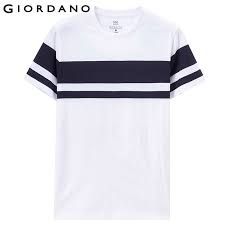 Giordano Men Tee Stripe Pattern Thirt Short Sleeves Crewneck Homme T Shirt Fashion 2018 Mens Tops Collection