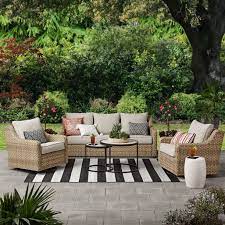 Make your space a place to frequently visit either to enjoy a meal or just to walmart outdoor furniture. Better Homes Amp Gardens River Oaks 5 Piece Wicker Conversation Set With Patio Covers Walmart Com Walmart Com