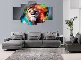 Colour Lion Canvas Wall Art