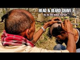 straight razor head beard shave by a