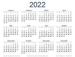 Su m tu w th f sa. 2022 Calendar Templates And Images