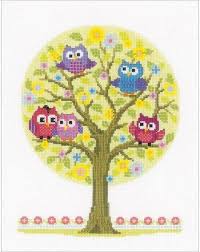 Vervaco Owl Family Tree Cross Stitch Kit Pn 0146618