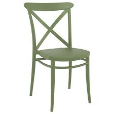Cross Resin Outdoor Patio Chair Olive