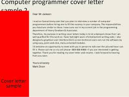 Computer Programmer Cover Letter