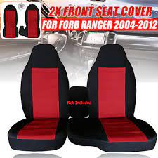 Truck Car Seat Covers Blk Red Center