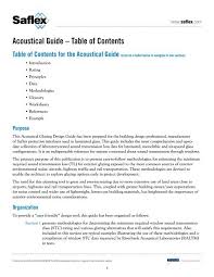 Acoustical Guide Table Of Contents