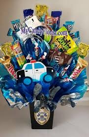 Shop for the perfect police officers gift from our wide selection of designs, or create your own personalized gifts. Police Officer Candy Bouquet Perfect For A Hero S Birthday Police Academy Grad Thank You Promotion Or Retirement Police Graduation Gifts Candy Bouquet Candy Arrangements
