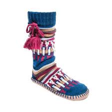 Muk Luks Womens Slipper Socks With Tassels