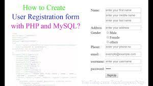 how to create user registration form