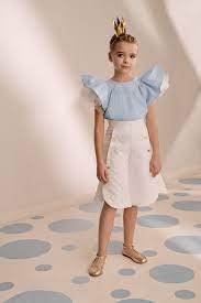 POCA & POCA Autumn / Winter 2020 Children LOOK 02 BLUE BLOUSE & WHITE  SHORTS | Thời trang cho nữ, Quần áo, Thời trang