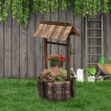 Outsunny Wishing Well Planter Bucket
