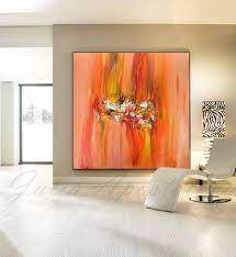 Orange Abstract Art Minimalist Painting