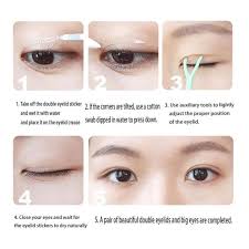 eye lifting by sticked double eyelid