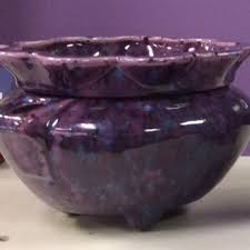 This pottery is perfect to mix and match with our other ceramic pieces. Standard Ceramic Violet Pot Grapes Blueberries The Peacock Cottage