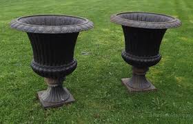Large Cast Iron Garden Urns