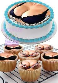 BOOBS BOOBIES PERSONALISED EDIBLE ICING BIRTHDAY CAKE TOPPER & 8  CUPCAKES | eBay