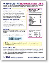 The Nutrition Facts Label At A Glance