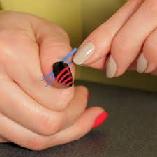 stripe nail art design with tape