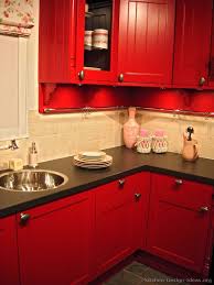 traditional red kitchen cabinets