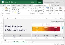 Blood Pressure And Glucose Tracker For Excel