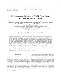 pdf environmental pollution by traffic noise in the city of colombo pdf environmental pollution by traffic noise in the city of colombo sri lanka