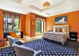 orange blue bedroom decor inspiration