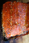cedar planked salmon with spice rub