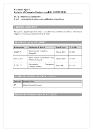 Objective In Resume For Computer Science   Free Resume Example And    