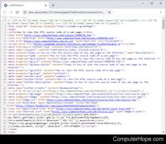 html source code of a web page