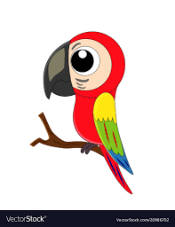 cute cartoon parrot isolated royalty
