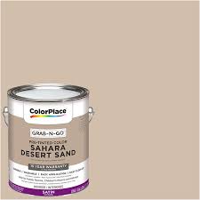 Colorplace Pre Mixed Ready To Use Interior Paint Sahara Desert Sand Satin Finish 1 Gallon