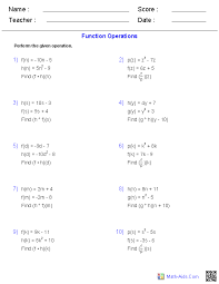 General Functions Worksheets