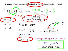 standard form of a linear equation day 2