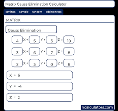gauss elimination calculator matrix