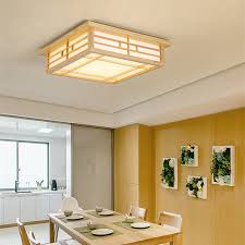 led wood square tatami ceiling light