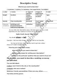 descriptive essay information esl worksheet by minimal descriptive essay information worksheet