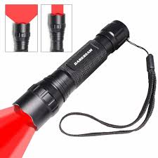 Tactical Red Light Led Flashlight Rechargeable Red Torch Zoomable Portable Red Flashlights Handheld Red Light Water Shock Resistant For Fishing