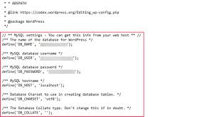 edit the wordpress wp config php file
