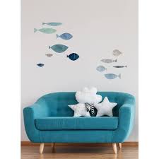 Ocean Medium School Of Fish Vinyl Wall