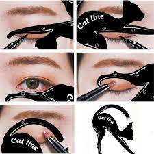 cat line eyeliner stencil smoky