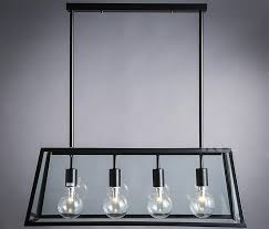 Rh Metal Glass Box Shape Edison Bulbs Pendant Lighting Modern Filament Chandelier From China Manufacturer Lonwing Lighting Factory Co Ltd