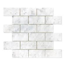 Our products are used widely, especially in bathroom,living room,swimming pool, hotel, ktv, resort and. Enigma 2 Inch X 4 Inch Bianco Polished Brick Mosaic Tile The Home Depot Canada