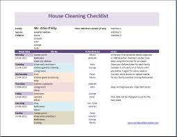 My House Cleaning Checklist Template Word Excel Templates
