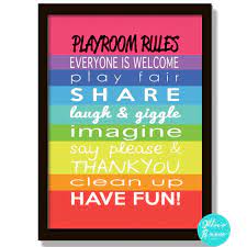 Playroom Rules Poster Print