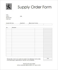 Basic Supply Order Form Template Example Pdf Document Duyudu