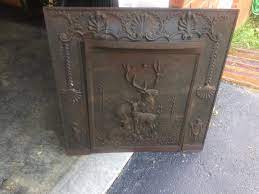 vintage heavy cast iron fireplace cover