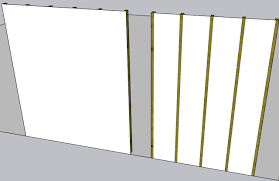 solid surface on stud wall sketchup